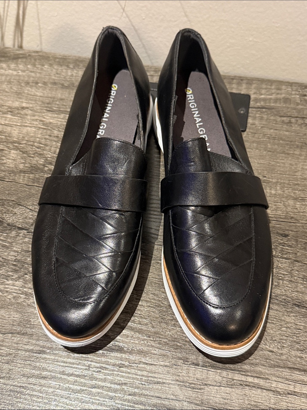 Cole Haan Black Original Grand Quilted Leather Slip-On Loafer